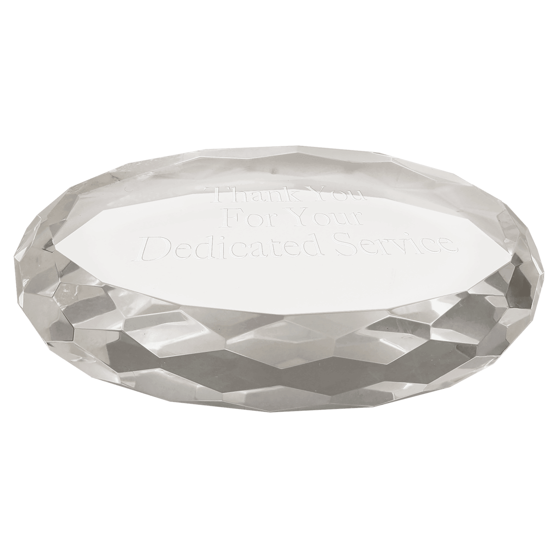 Oval Crystal Paperweight